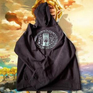 Nintendo Men's Black and Green Hoodie